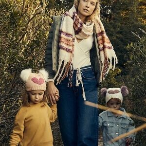 Anthropologie-Pommed Heart Kids Beanie-Pink